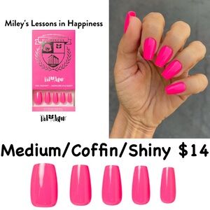 Pink Coffin Shaped Press-On Nails